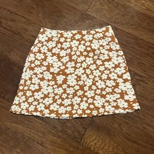 Altar’d State Brown and White Floral Skirt, size small